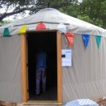 Flagged tent