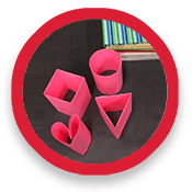 Cut out shapes for cylinder, box, triangle, heart